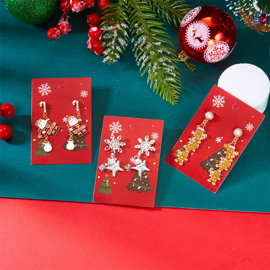 Premium Kerst Oorhangers | Strass & Parel |