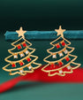 Kerstboom Oorbellen Zirkonia | Elegante Kerst Oorhangers Dames