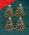 Kerstboom Oorbellen Zirkonia | Elegante Kerst Oorhangers Dames