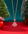 Kerstboom Ketting Volledig Strass | Zirkonia Hanger | Kerstcadeau Dames