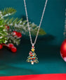 Kerstboom Ketting Volledig Strass | Zirkonia Hanger | Kerstcadeau Dames