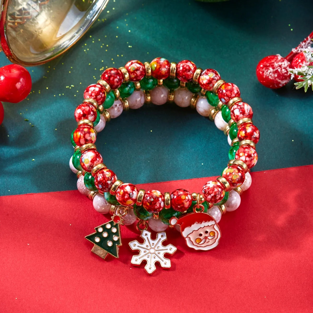 Kerst Armbanden Sets - Kerstman, Sneeuwvlok , Hert, Sneeuwpop, CandyCane