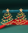 Kerstboom Oorbellen Zirkonia | Elegante Kerst Oorhangers Dames