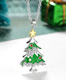 Kerstboom Ketting Volledig Strass | Zirkonia Hanger | Kerstcadeau Dames
