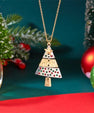 Kerstboom Ketting Volledig Strass | Zirkonia Hanger | Kerstcadeau Dames