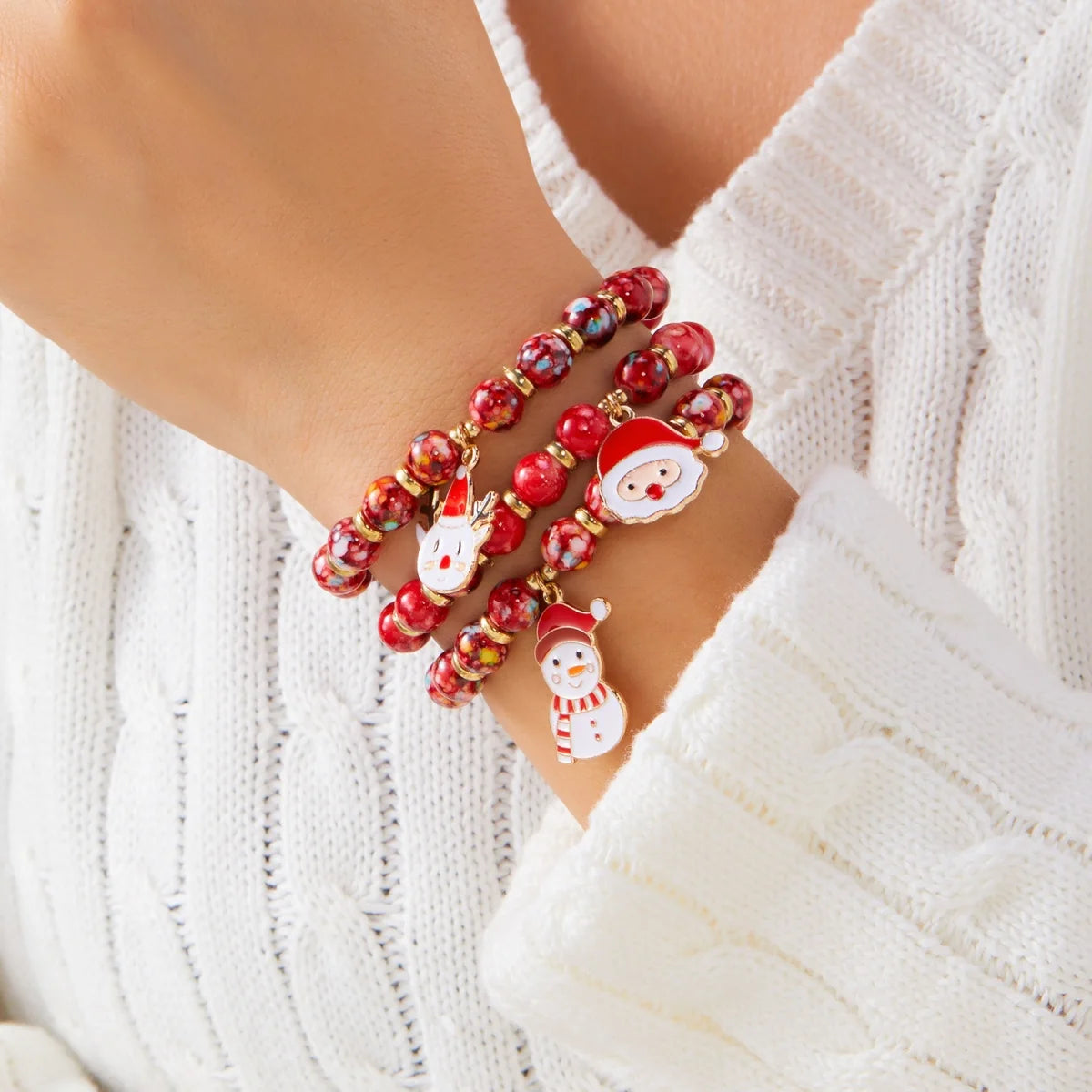 Kerst Armbanden Sets - Kerstman, Sneeuwvlok , Hert, Sneeuwpop, CandyCane