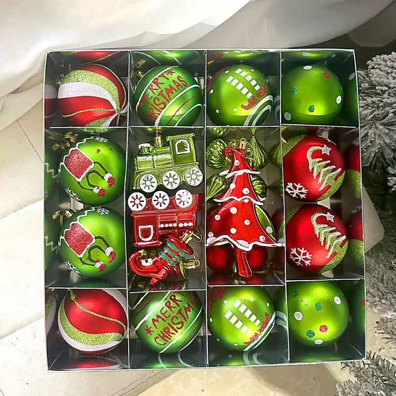 🎄 Grinch Kerstballen Set - 9, 12 of 34 ballen!