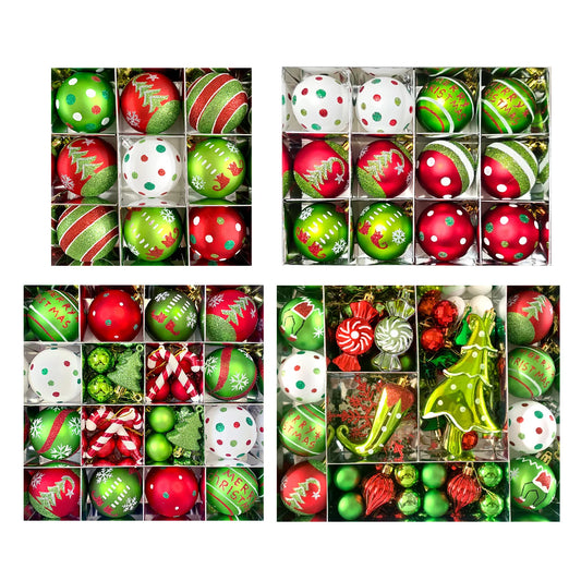 🎄 Grinch Kerstballen Set - 9, 12 of 34 ballen!