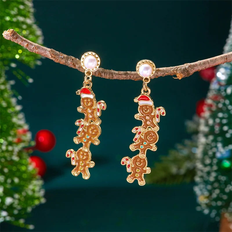 Premium Kerst Oorhangers | Strass & Parel |