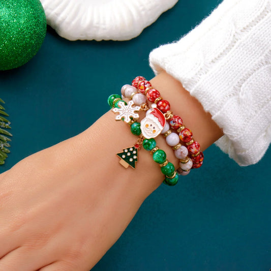 Kerst Armbanden Sets - Kerstman, Sneeuwvlok , Hert, Sneeuwpop, CandyCane