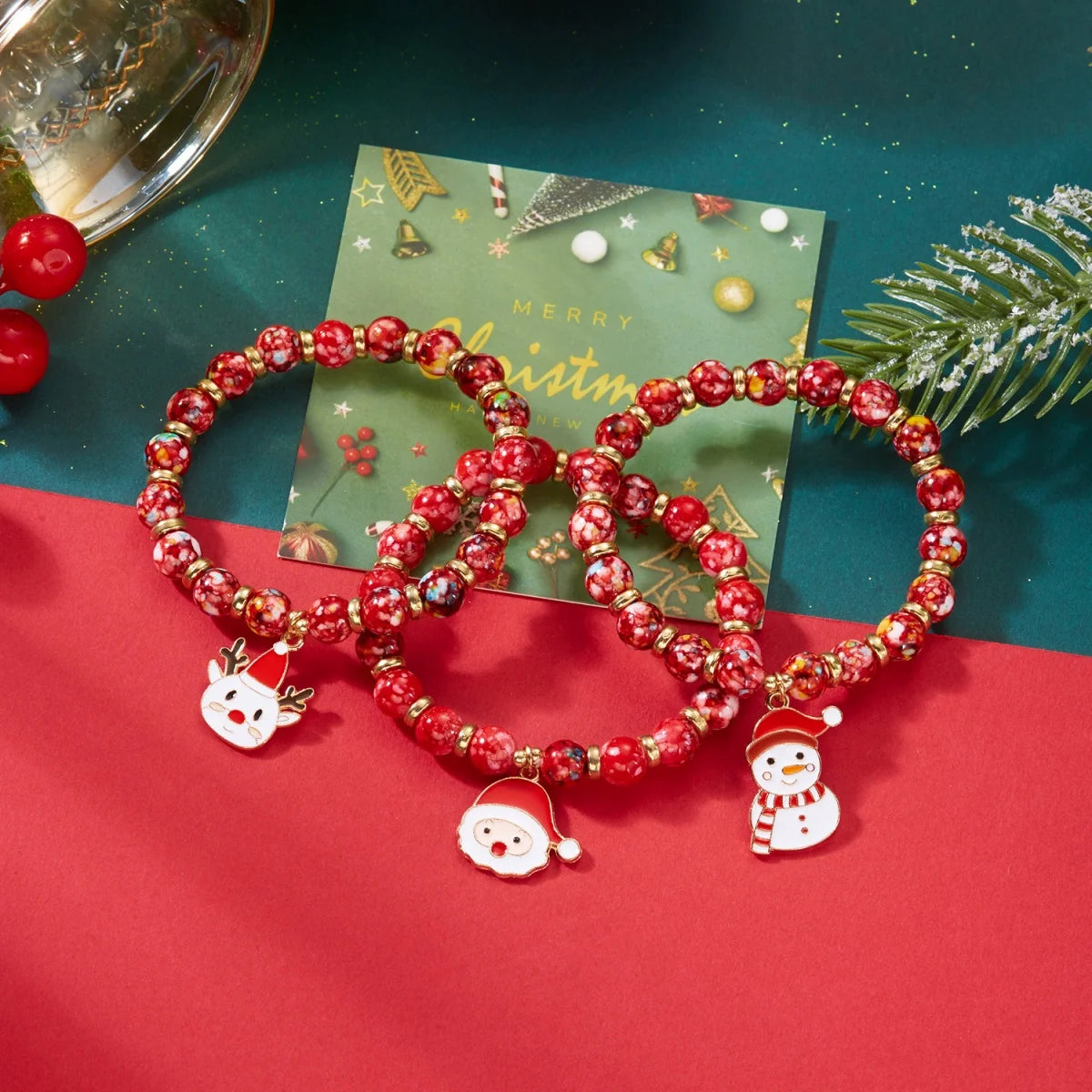 Kerst Armbanden Sets - Kerstman, Sneeuwvlok , Hert, Sneeuwpop, CandyCane