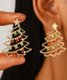 Kerstboom Oorbellen Zirkonia | Elegante Kerst Oorhangers Dames