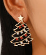 Kerstboom Oorbellen Zirkonia | Elegante Kerst Oorhangers Dames