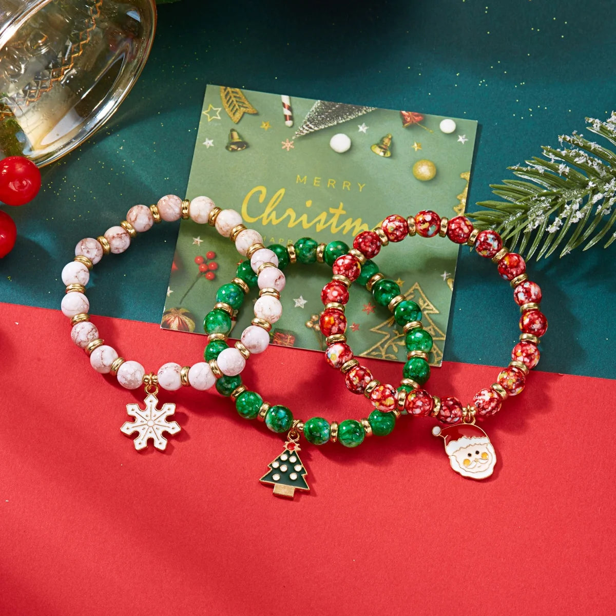 Kerst Armbanden Sets - Kerstman, Sneeuwvlok , Hert, Sneeuwpop, CandyCane
